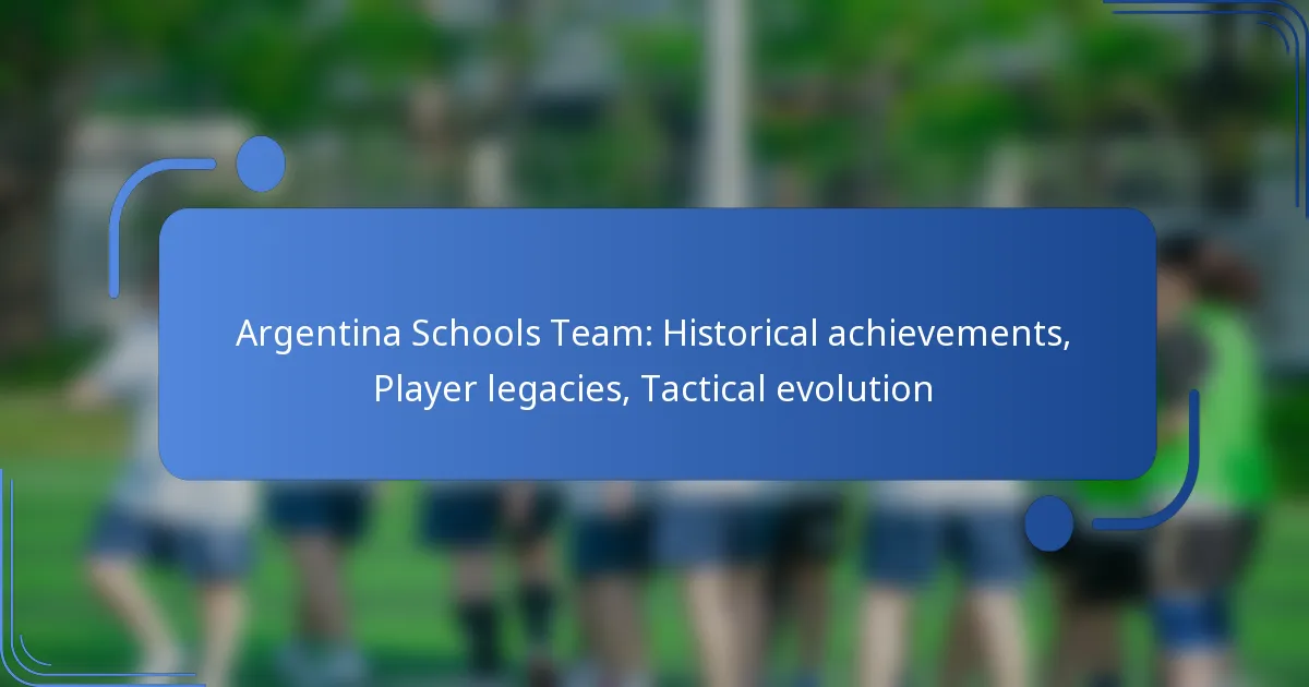 Argentina Schools Team: Historical achievements, Player legacies, Tactical evolution