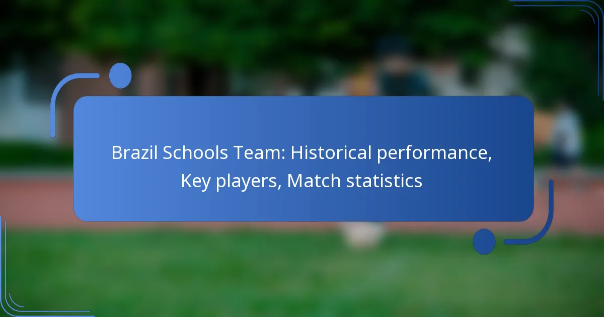 Brazil Schools Team: Historical performance, Key players, Match statistics