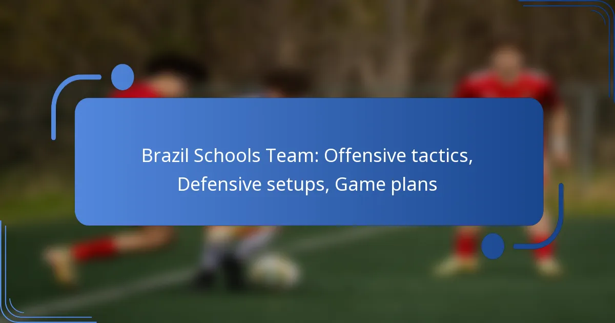 Brazil Schools Team: Offensive tactics, Defensive setups, Game plans
