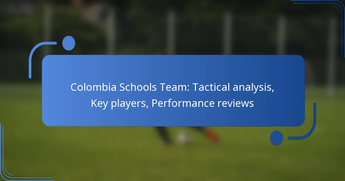 Colombia Schools Team: Tactical analysis, Key players, Performance reviews