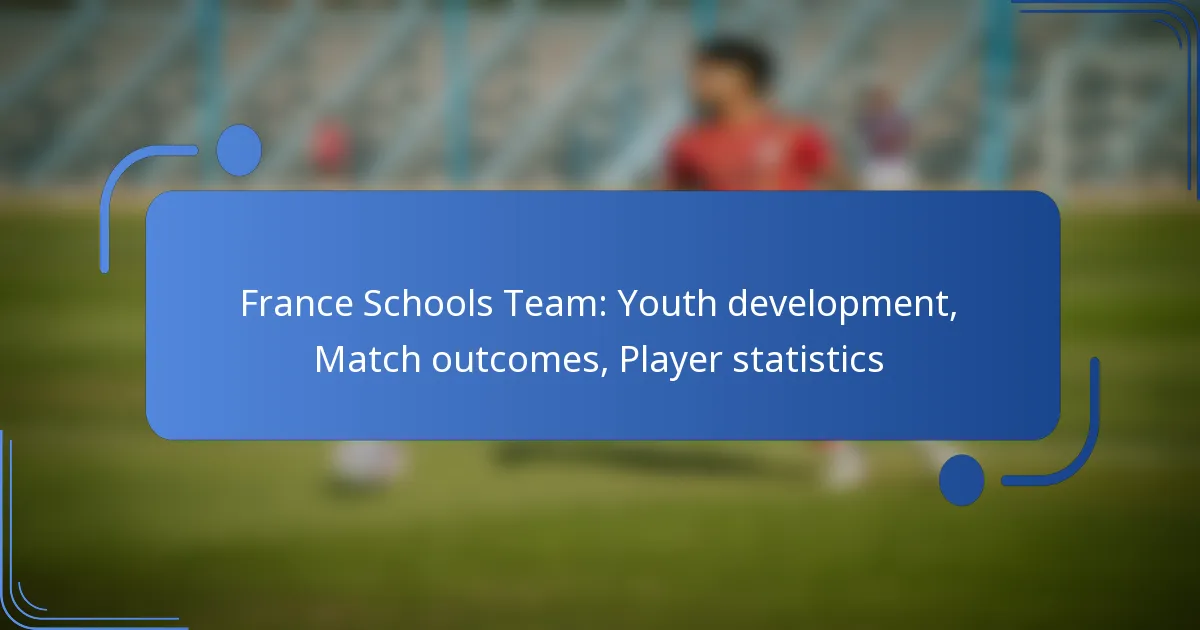 France Schools Team: Youth development, Match outcomes, Player statistics