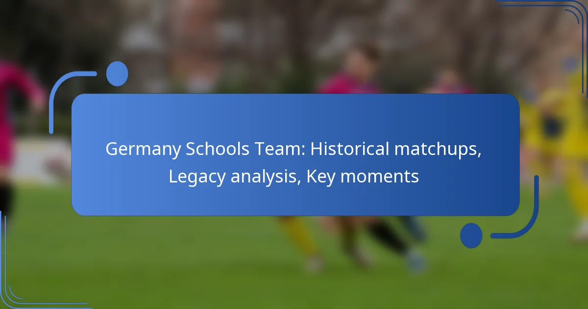 Germany Schools Team: Historical matchups, Legacy analysis, Key moments