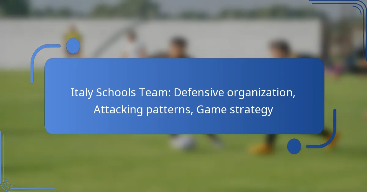 Italy Schools Team: Defensive organization, Attacking patterns, Game strategy