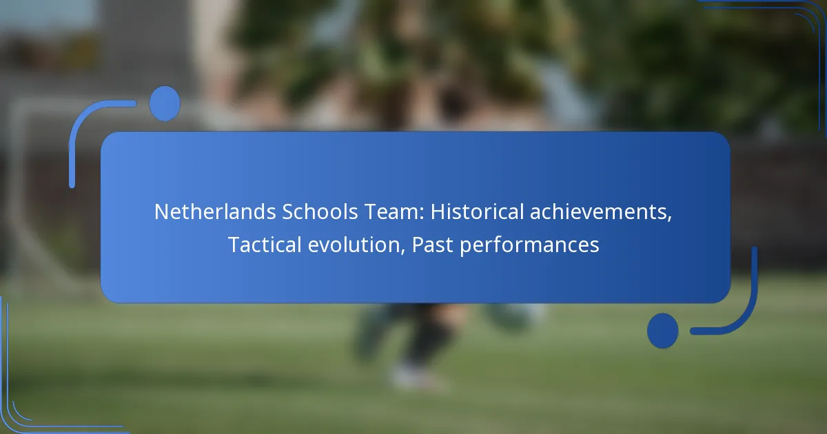 Netherlands Schools Team: Historical achievements, Tactical evolution, Past performances