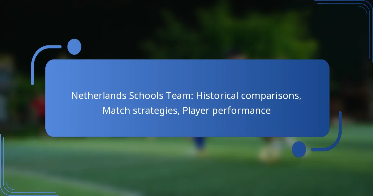 Netherlands Schools Team: Historical comparisons, Match strategies, Player performance