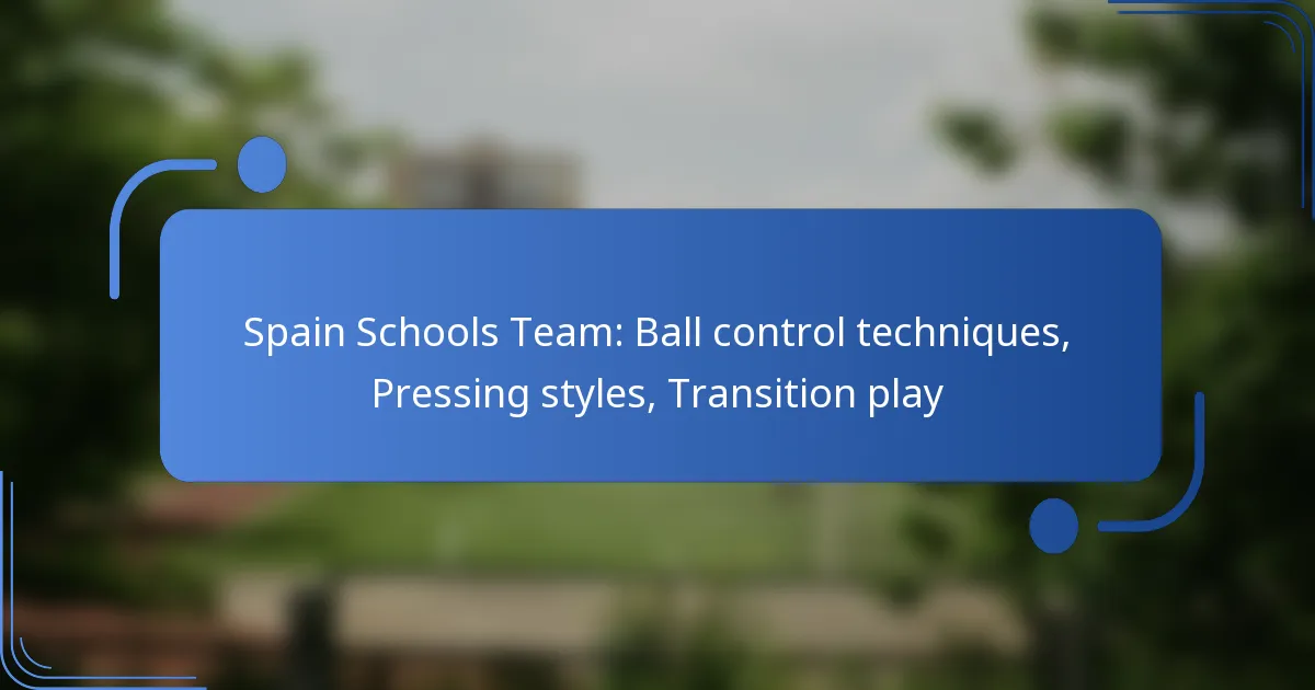Spain Schools Team: Ball control techniques, Pressing styles, Transition play