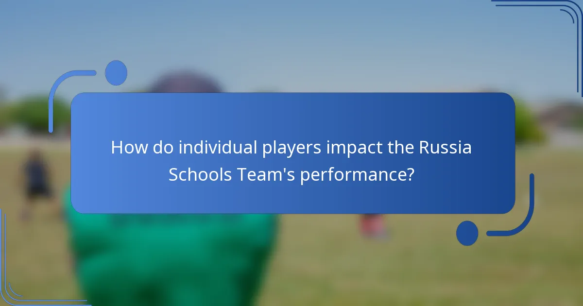 How do individual players impact the Russia Schools Team's performance?
