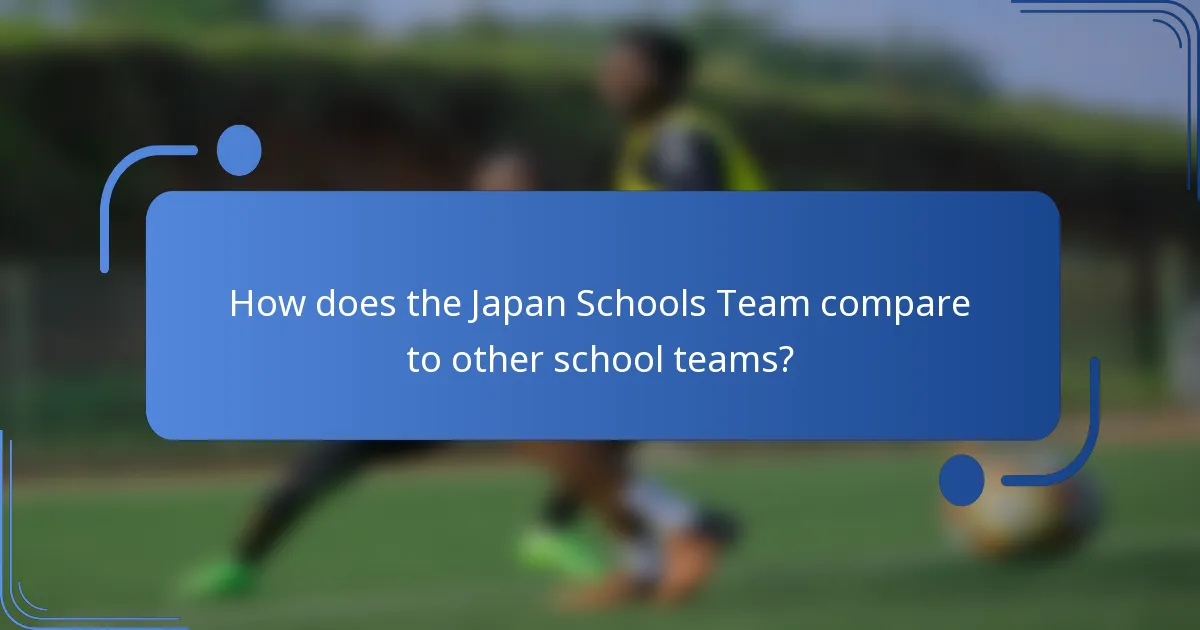 How does the Japan Schools Team compare to other school teams?