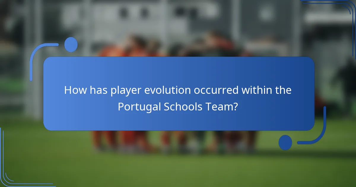 How has player evolution occurred within the Portugal Schools Team?