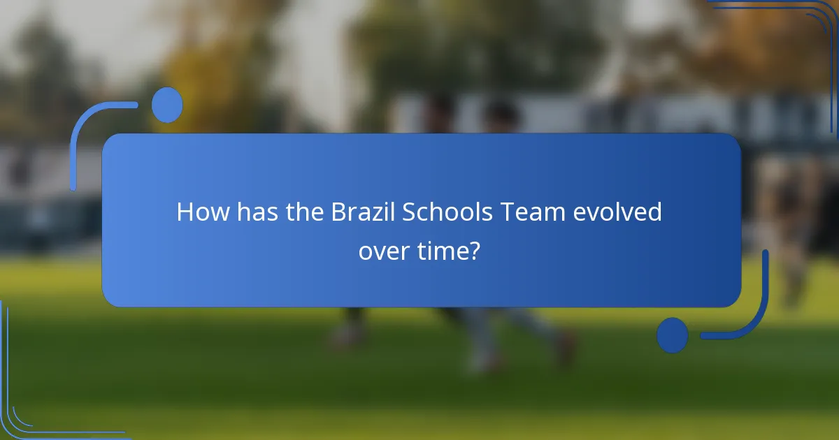 How has the Brazil Schools Team evolved over time?