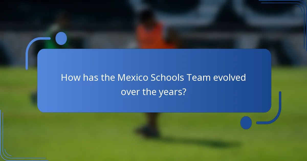 How has the Mexico Schools Team evolved over the years?