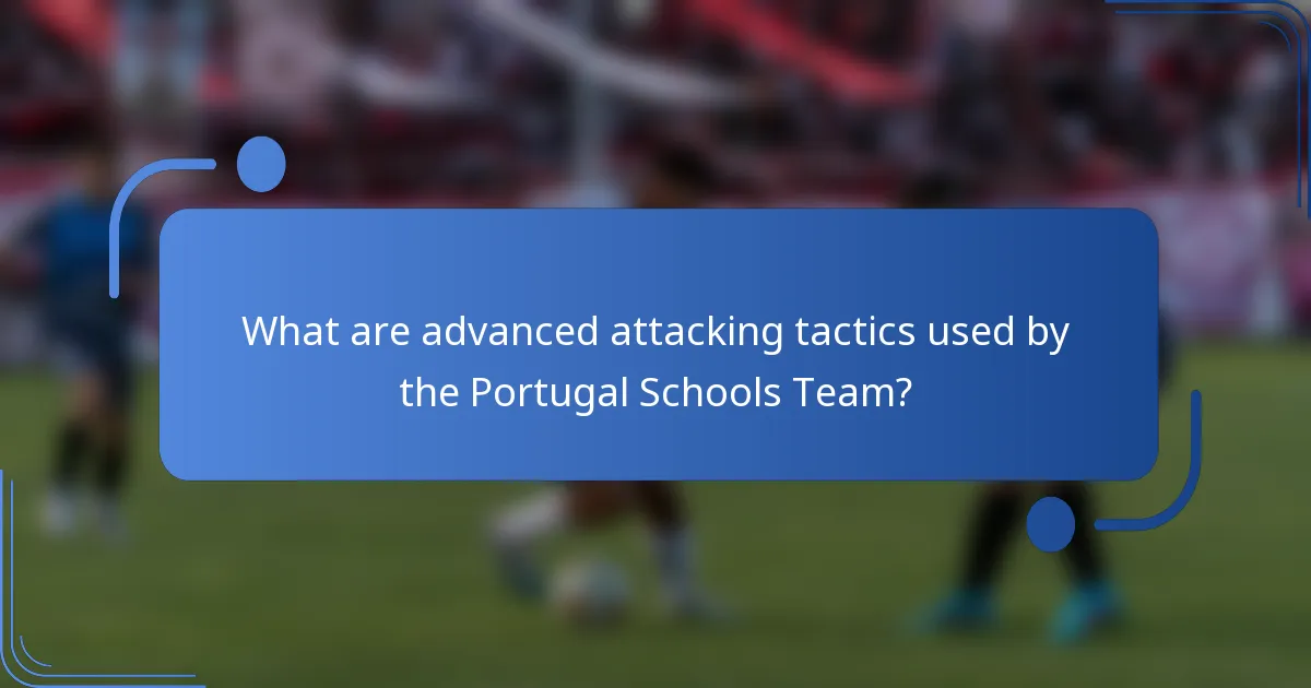 What are advanced attacking tactics used by the Portugal Schools Team?