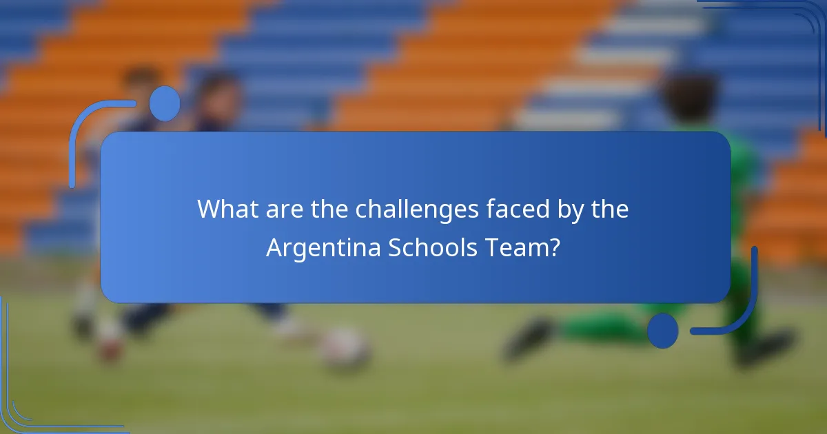 What are the challenges faced by the Argentina Schools Team?
