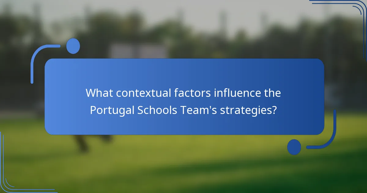What contextual factors influence the Portugal Schools Team's strategies?
