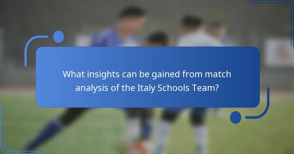 What insights can be gained from match analysis of the Italy Schools Team?