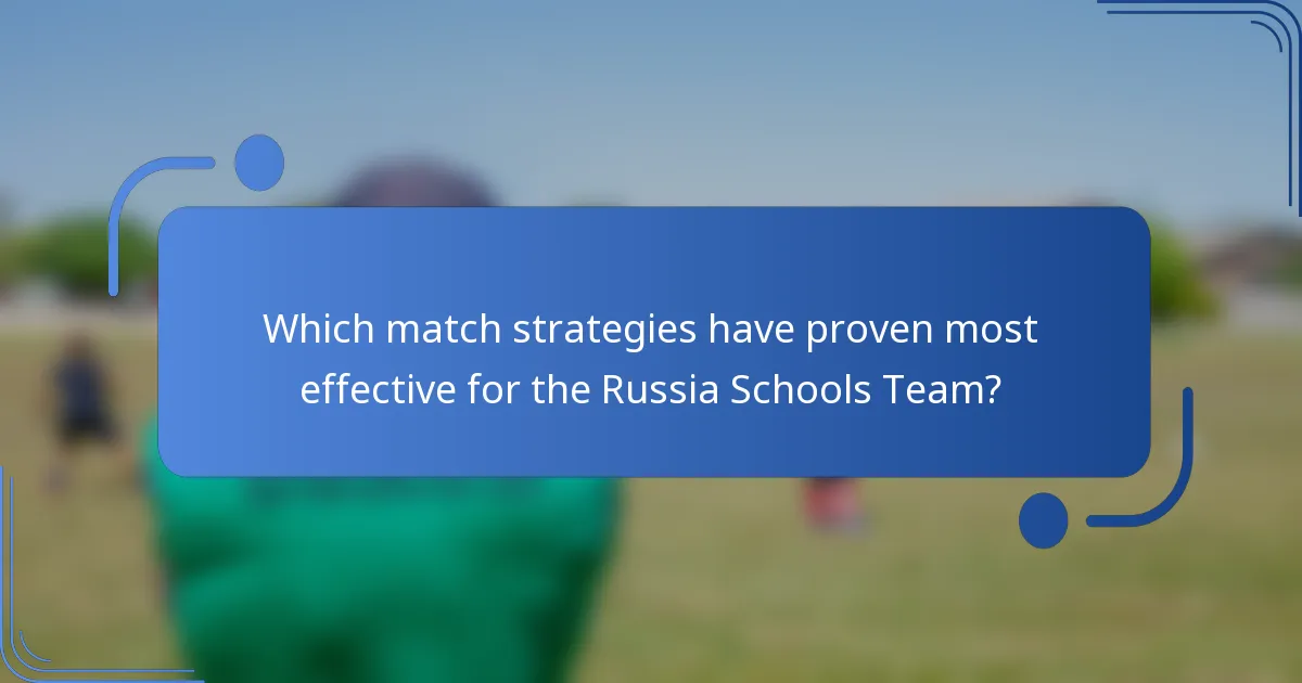 Which match strategies have proven most effective for the Russia Schools Team?