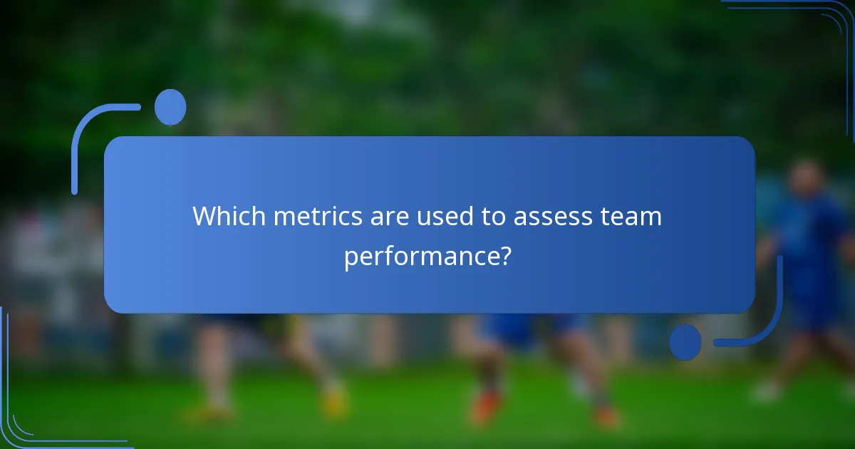 Which metrics are used to assess team performance?